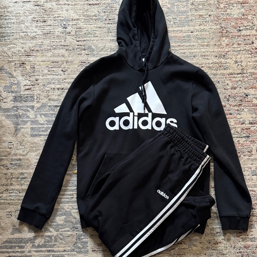 Adidas Black Tracksuit with White Logo